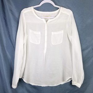 Loft White Sheer Blouse